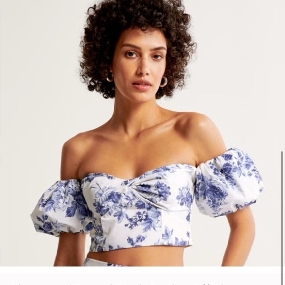 Abercrombie & Fitch Poplin puff sleeve top - Picture 5 of 5